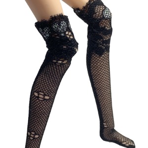 12&quot; Size - TX Lace Knee Socks (B Black)