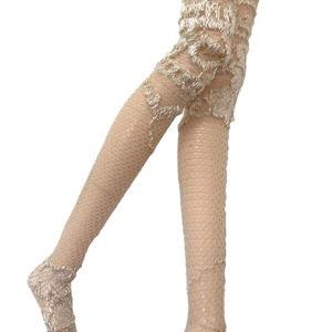 12&quot; Size - TX Lace Knee Socks (X Beige)